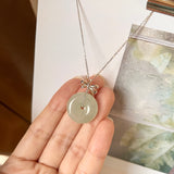A-Grade Light Green Jadeite Donut (Ribbon Bail) Pendant No. 171127