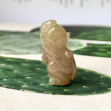 A-Grade Natural Brownish Yellow Pink Jadeite Monkey Pendant No.172199