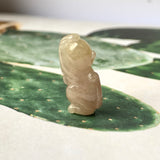 A-Grade Natural Brownish Yellow Pink Jadeite Monkey Pendant No.172199