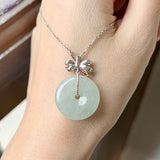 A-Grade Light Green Jadeite Donut (Ribbon Bail) Pendant No. 171127