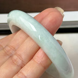 53.9mm A-Grade Natural Light Green Jadeite Modern Round Bangle No.152126