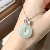 A-Grade Light Green Jadeite Donut (Ribbon Bail) Pendant No. 171127