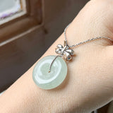 A-Grade Light Green Jadeite Donut (Ribbon Bail) Pendant No. 171127