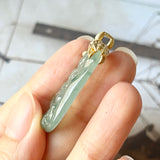 SOLD OUT: Icy A-Grade Natural Floral Jadeite Buddha Pendant No.172131