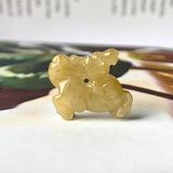 A-Grade Natural Yellow Jadeite Horse Pendant No.172196