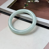 53.5mm A-Grade Natural Light Green Jadeite Traditional Round Bangle No.152127