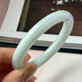 53.5mm A-Grade Natural Light Green Jadeite Traditional Round Bangle No.152127