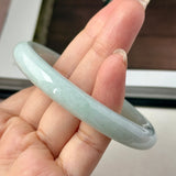 53.5mm A-Grade Natural Light Green Jadeite Traditional Round Bangle No.152127