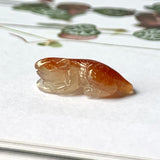 Icy A-Grade Natural Red Jadeite Rat Pendant No.172204