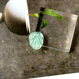 Icy A-Grade Natural Moss On Snow Jadeite Leaf Pendant No.172747