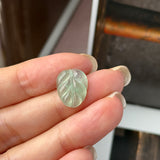 Icy A-Grade Natural Moss On Snow Jadeite Leaf Pendant No.172747