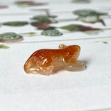 Icy A-Grade Natural Red Jadeite Rat Pendant No.172204