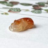 Icy A-Grade Natural Red Jadeite Rat Pendant No.172204