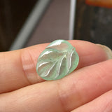 Icy A-Grade Natural Moss On Snow Jadeite Leaf Pendant No.172747