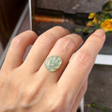 Icy A-Grade Natural Moss On Snow Jadeite Leaf Pendant No.172747