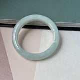 51.9mm A-Grade Natural Light Green Jadeite Modern Round Bangle No.152125
