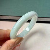 51.9mm A-Grade Natural Light Green Jadeite Modern Round Bangle No.152125