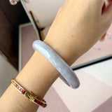 59.8mm A-Grade Natural Purple Jadeite Modern Round Bangle No.152128