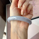59.8mm A-Grade Natural Purple Jadeite Modern Round Bangle No.152128