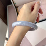59.8mm A-Grade Natural Purple Jadeite Modern Round Bangle No.152128