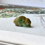 A-Grade Natural Brown Bluish Green Jadeite Rabbit Pendant No.220363