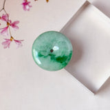 A-Grade Natural Moss on Snow Jadeite Donut No.172749
