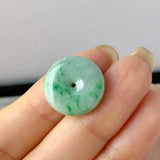 A-Grade Natural Moss on Snow Jadeite Donut No.172749