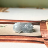 A-Grade Natural Greyish Blue Jadeite Pig Pendant No.172203