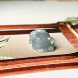 A-Grade Natural Greyish Blue Jadeite Pig Pendant No.172203