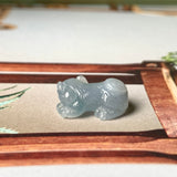 A-Grade Natural Greyish Blue Jadeite Pig Pendant No.172203