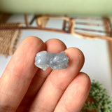 A-Grade Natural Greyish Blue Jadeite Pig Pendant No.172203