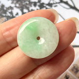 A-Grade Natural Moss on Snow Jadeite Donut Pendant No.220711