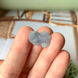 A-Grade Natural Greyish Blue Jadeite Pig Pendant No.172203