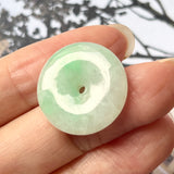 A-Grade Natural Moss on Snow Jadeite Donut Pendant No.220711