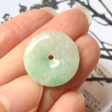 A-Grade Natural Moss on Snow Jadeite Donut Pendant No.220711