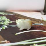 A-Grade Natural White Yellow Jadeite Pig Pendant No.172200