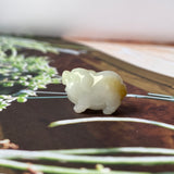 A-Grade Natural White Yellow Jadeite Pig Pendant No.172200