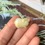 A-Grade Natural White Yellow Jadeite Pig Pendant No.172200