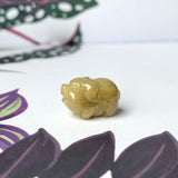A-Grade Brownish Yellow Jadeite Pig Pendant No.172198