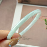 58.3mm A-Grade Natural Light Green Lavender Jadeite Traditional Round Slim Cut Bangle No. 152132
