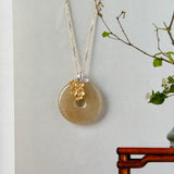 A-Grade Osmanthus Floral Jadeite Donut Pendant (Osmanthus Flower) No.172755
