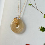 A-Grade Osmanthus Floral Jadeite Donut Pendant (Osmanthus Flower) No.172755