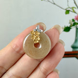 A-Grade Osmanthus Floral Jadeite Donut Pendant (Osmanthus Flower) No.172755