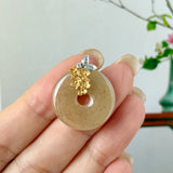 A-Grade Osmanthus Floral Jadeite Donut Pendant (Osmanthus Flower) No.172755