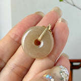 A-Grade Osmanthus Floral Jadeite Donut Pendant (Osmanthus Flower) No.172755