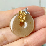 A-Grade Osmanthus Floral Jadeite Donut Pendant (Osmanthus Flower) No.172755