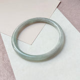 59.5mm A-Grade Natural Light Green Lavender Jadeite Traditional Round Slim Cut Bangle No. 152133