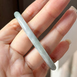 59.5mm A-Grade Natural Light Green Lavender Jadeite Traditional Round Slim Cut Bangle No. 152133