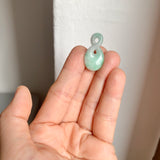 A-Grade Natural Moss On Snow Jadeite Eternity Knot No.8 Pendant No.172285