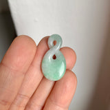 A-Grade Natural Moss On Snow Jadeite Eternity Knot No.8 Pendant No.172285